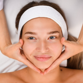 Happy spa client